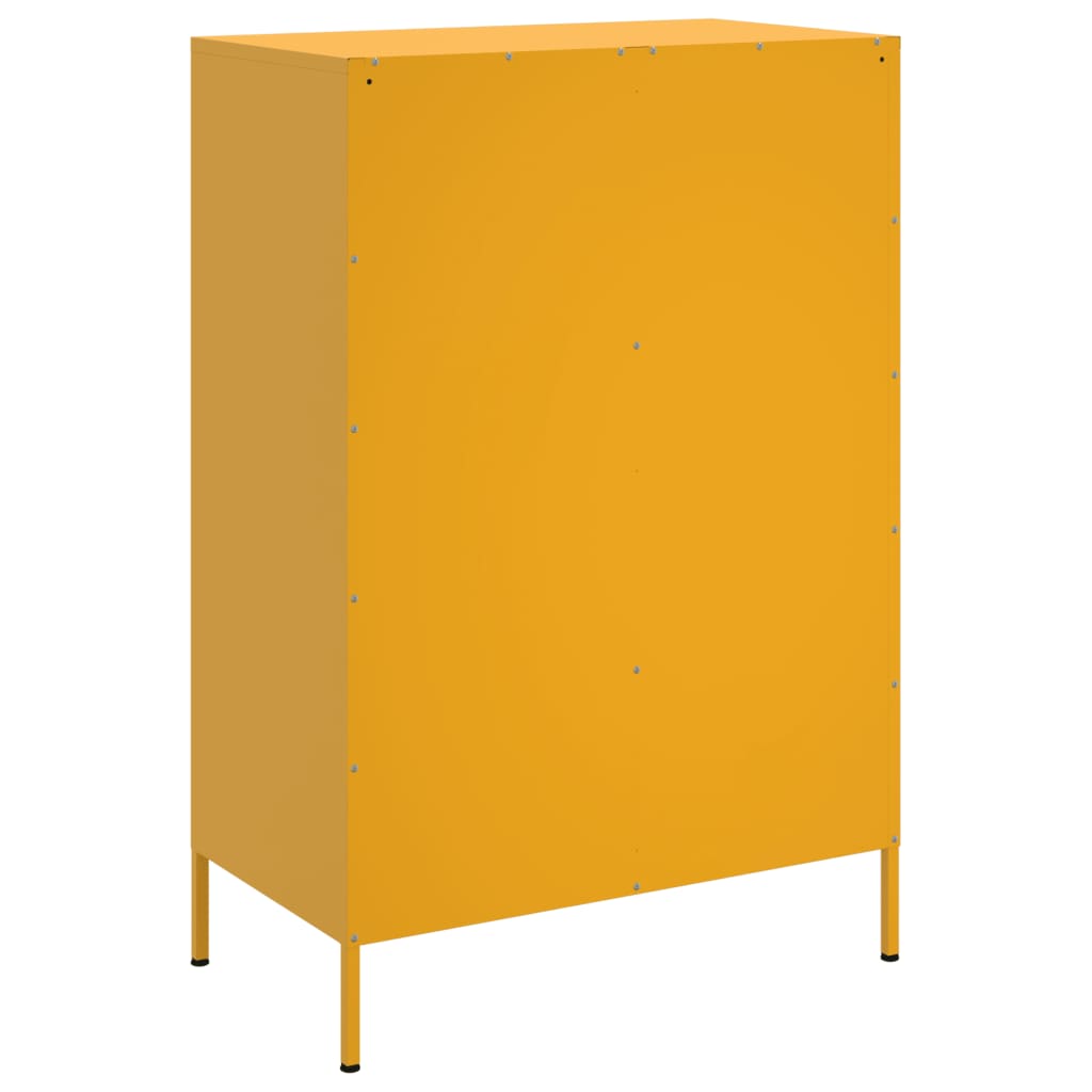 Visoka komoda boja senfa 68x39x101,5 cm od čelika