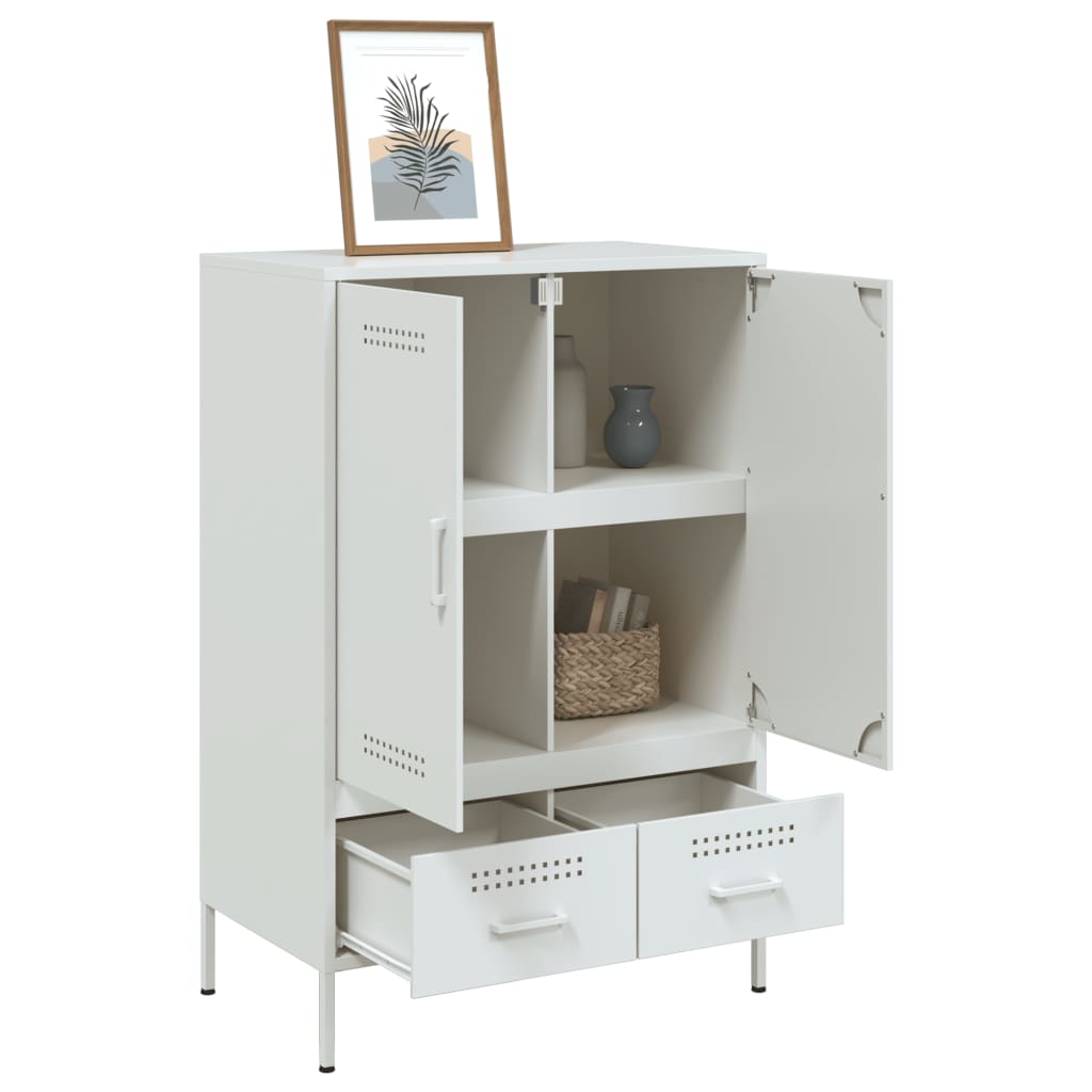 Visoka komoda bijela 68x39x101,5 cm od čelika