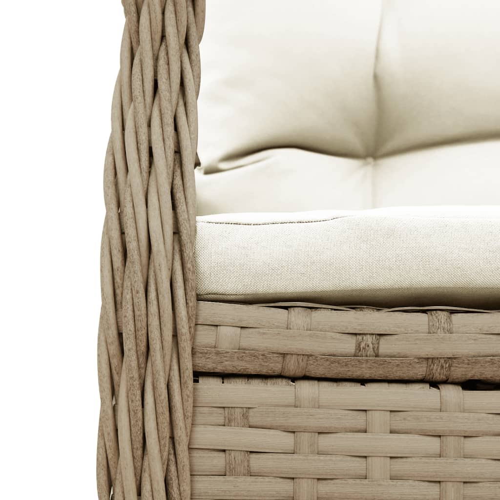 5-dijelni vrtni blagovaonski set od poliratana s jastucima bež 160 x 80 x 74 cm