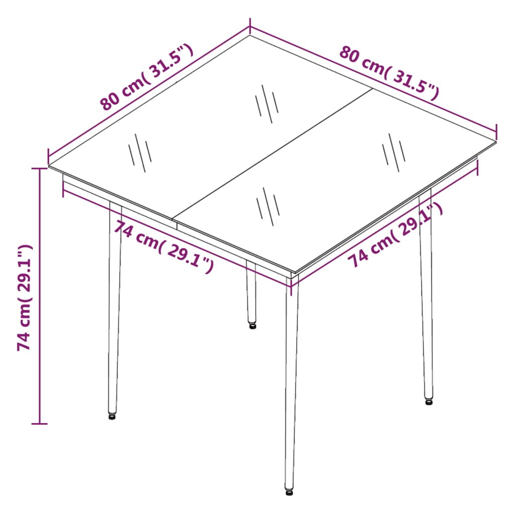 3-dijelni vrtni blagovaonski set s jastucima od poliratana crni