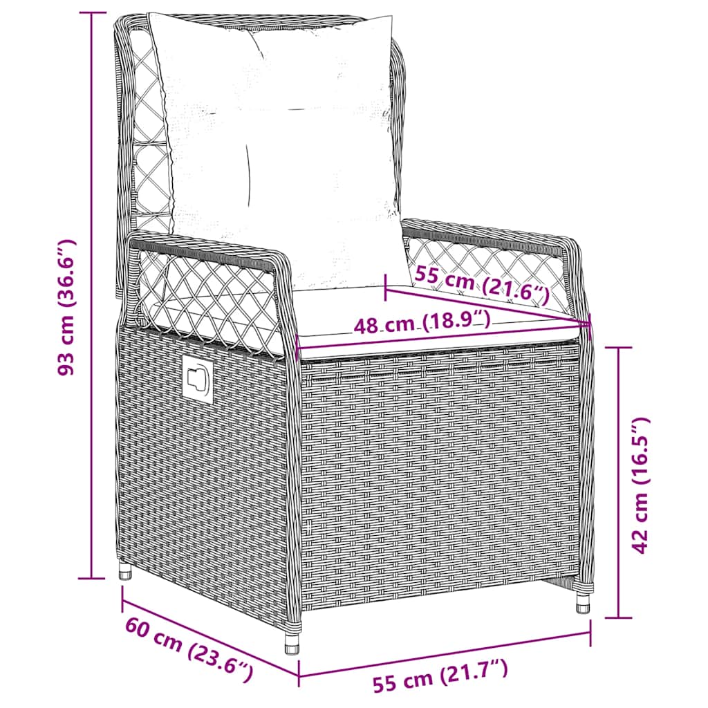 5-dijelni vrtni blagovaonski set s jastucima od poliratana crni Crna 160 x 80 x 74 cm