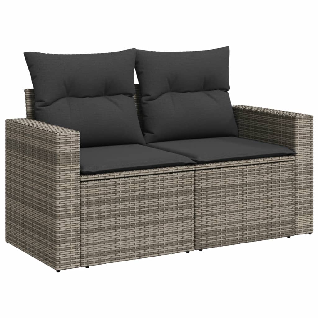 6-dijelni set vrtnih sofa od poliratana s jastucima sivi