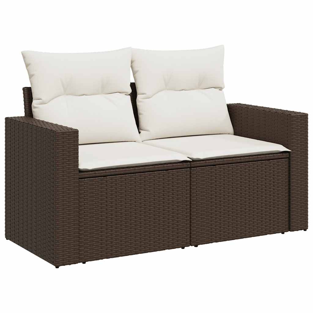 6-dijelni set vrtnih sofa od poliratana s jastucima smeđi