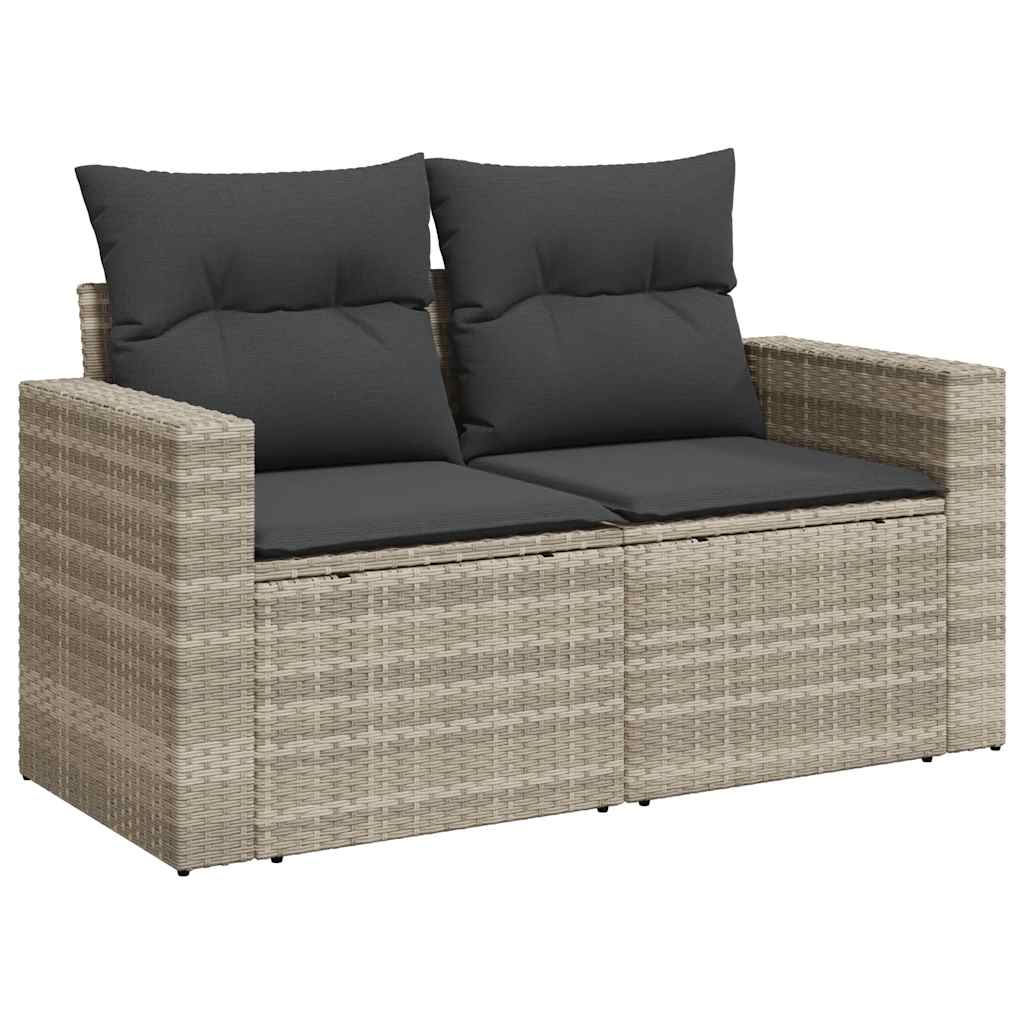 6-dijelni set vrtnih sofa od poliratana s jastucima svjetlosivi