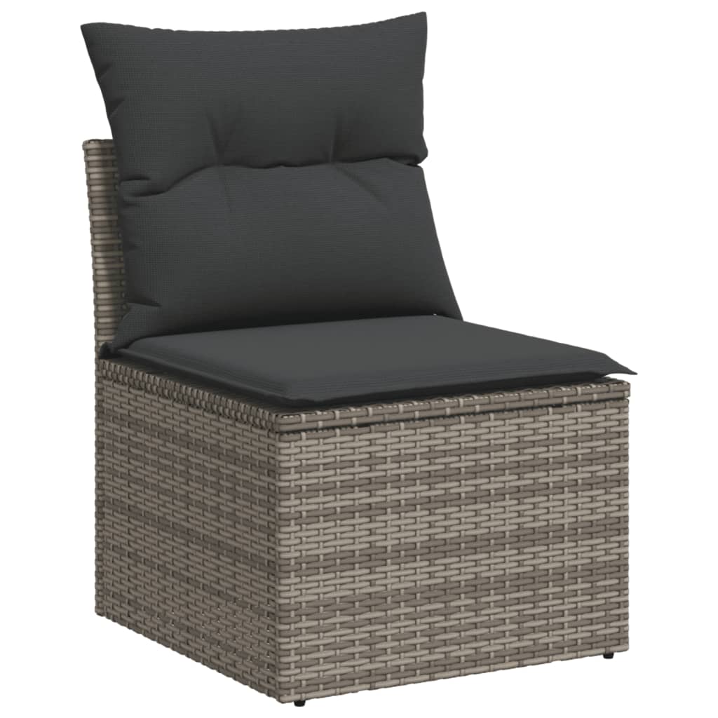 8-dijelni set vrtnih sofa od poliratana s jastucima sivi