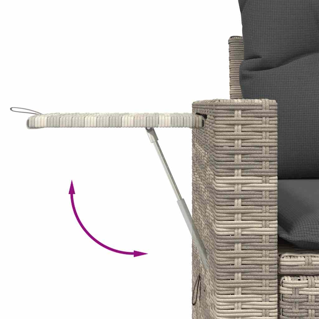 10-dijelni set vrtnih sofa poliratan s jastucima svijetlosivi