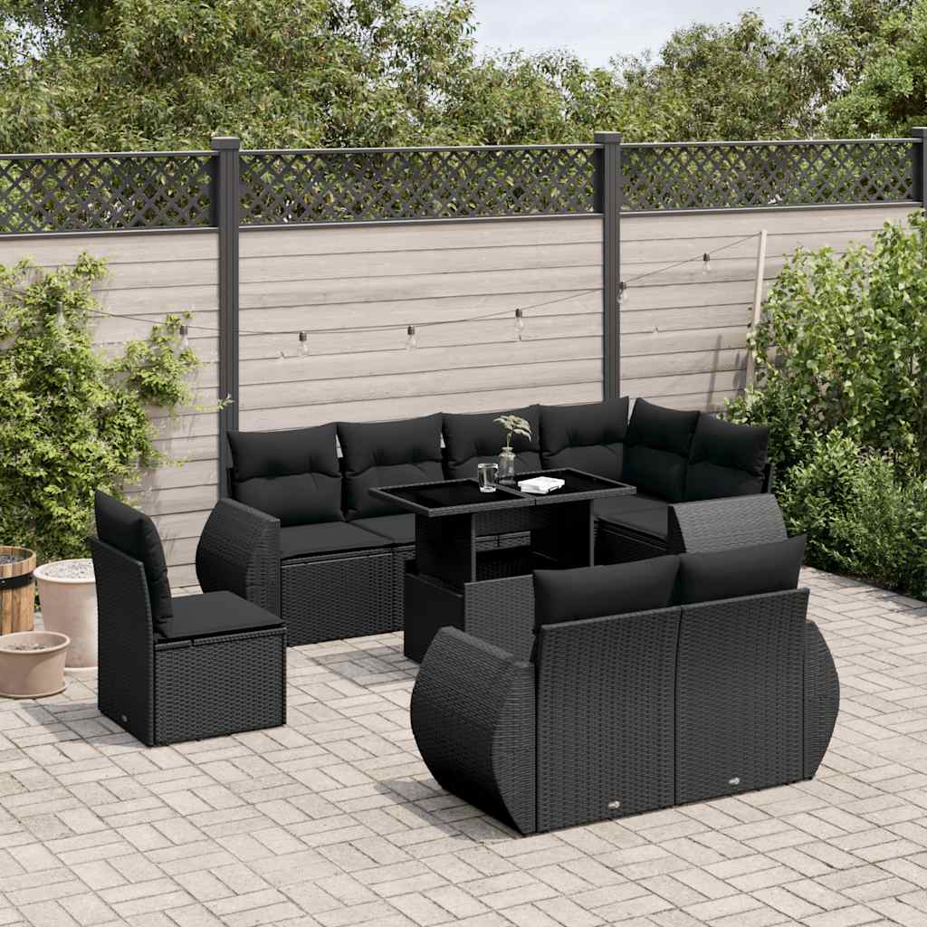 9-dijelni set vrtnih sofa od poliratana s jastucima