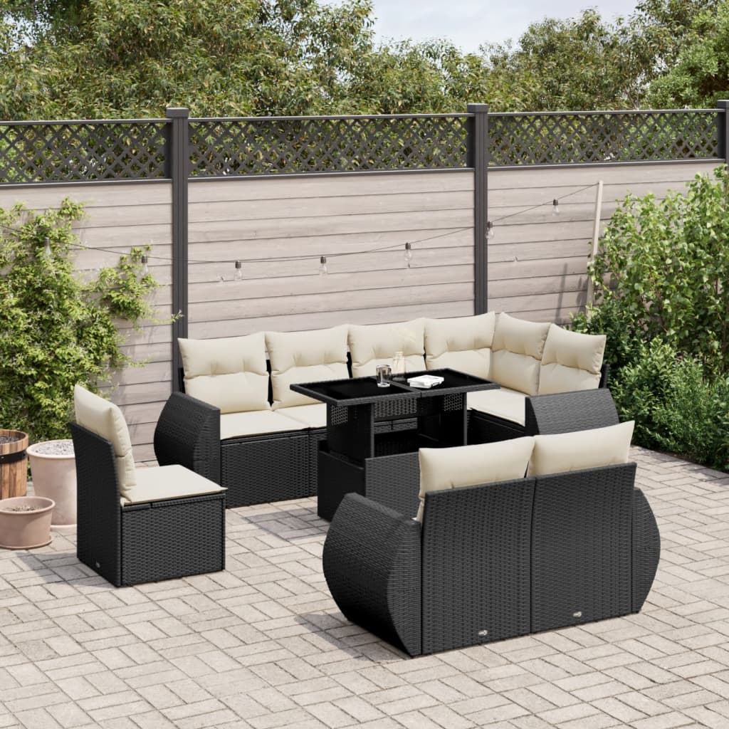 9-dijelni set vrtnih sofa od poliratana s jastucima