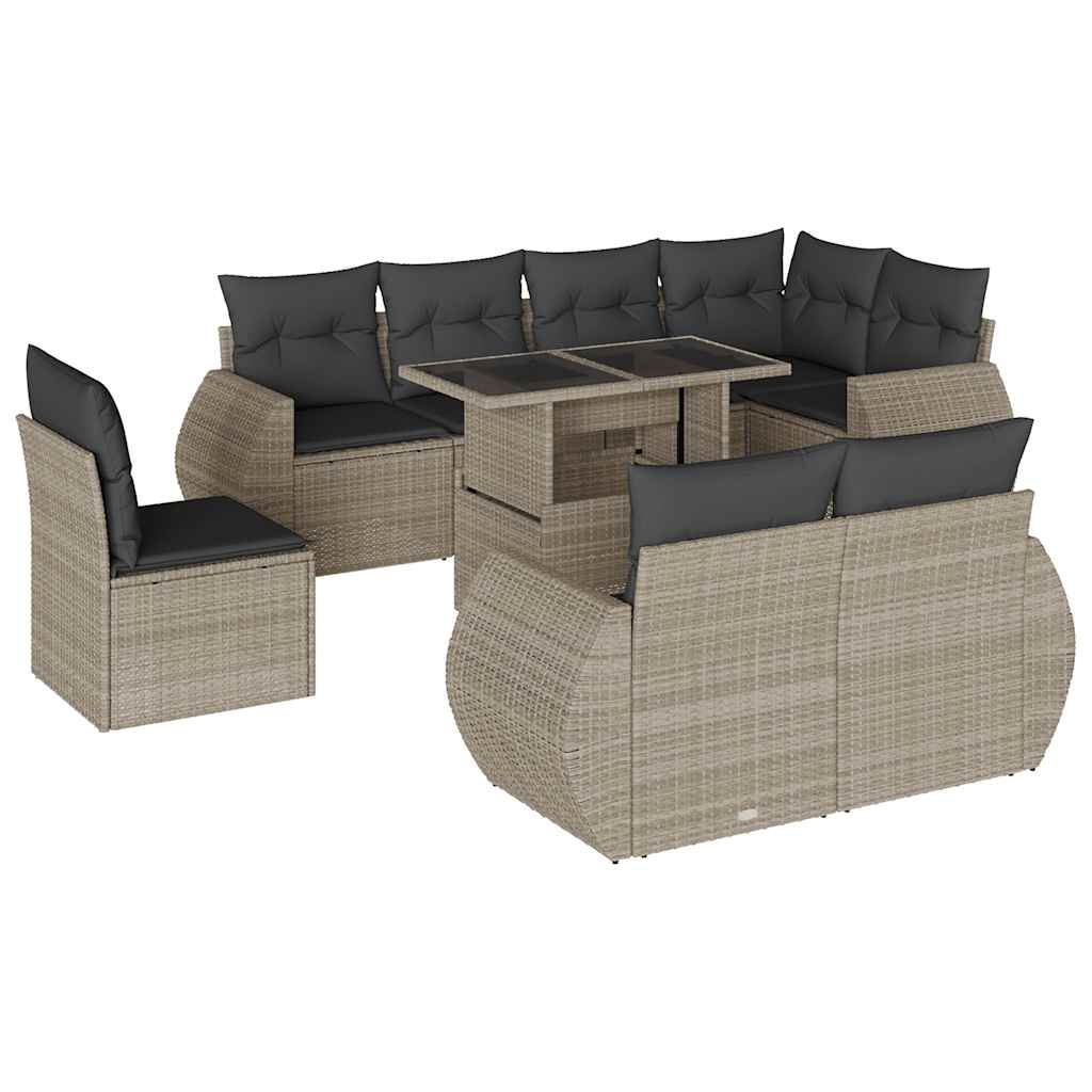 9-dijelni set vrtnih sofa od poliratana s jastucima
