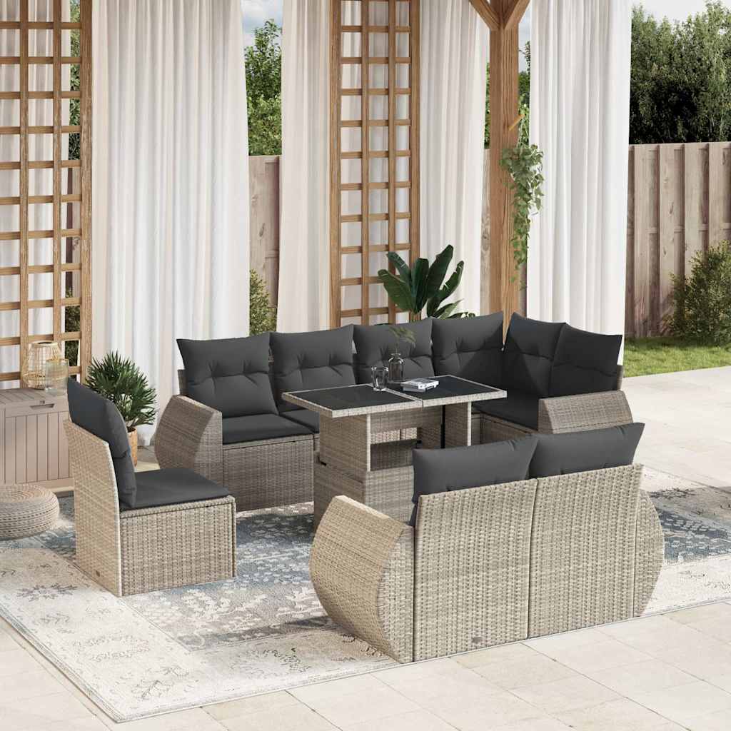 9-dijelni set vrtnih sofa od poliratana s jastucima