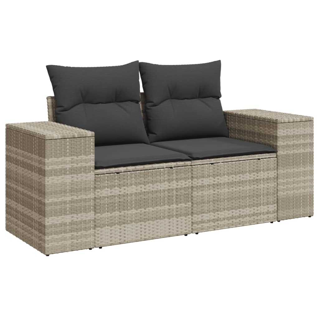 8-dijelni set vrtnih sofa od poliratana s jastucima svjetlosivi