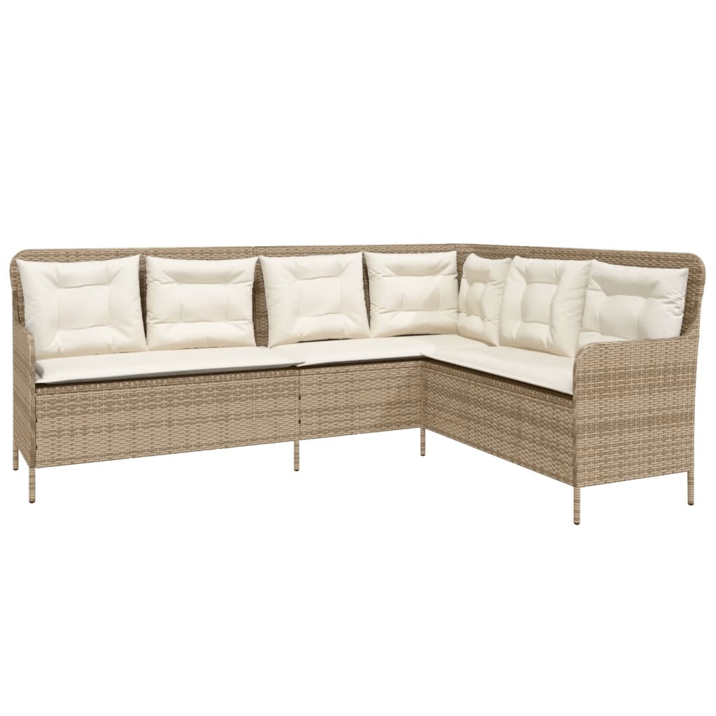 2-dijelni set vrtnih sofa od poliratana s jastucima bež