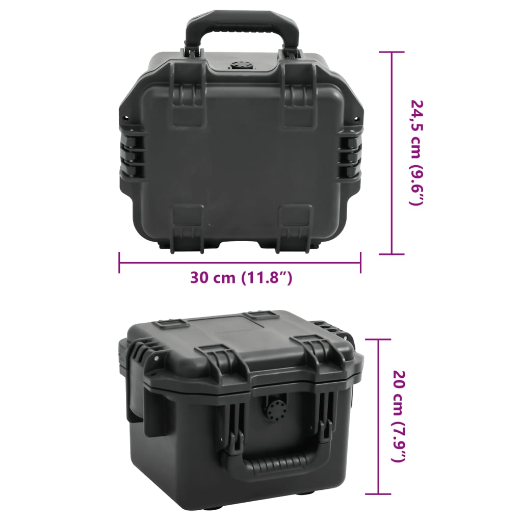 Prijenosni kovčeg crni 30x24,5x20 cm od PP-a