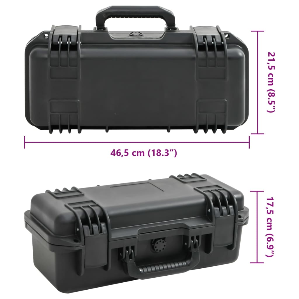Prijenosni kovčeg crni 46,5x21,5x17,5 cm od PP-a