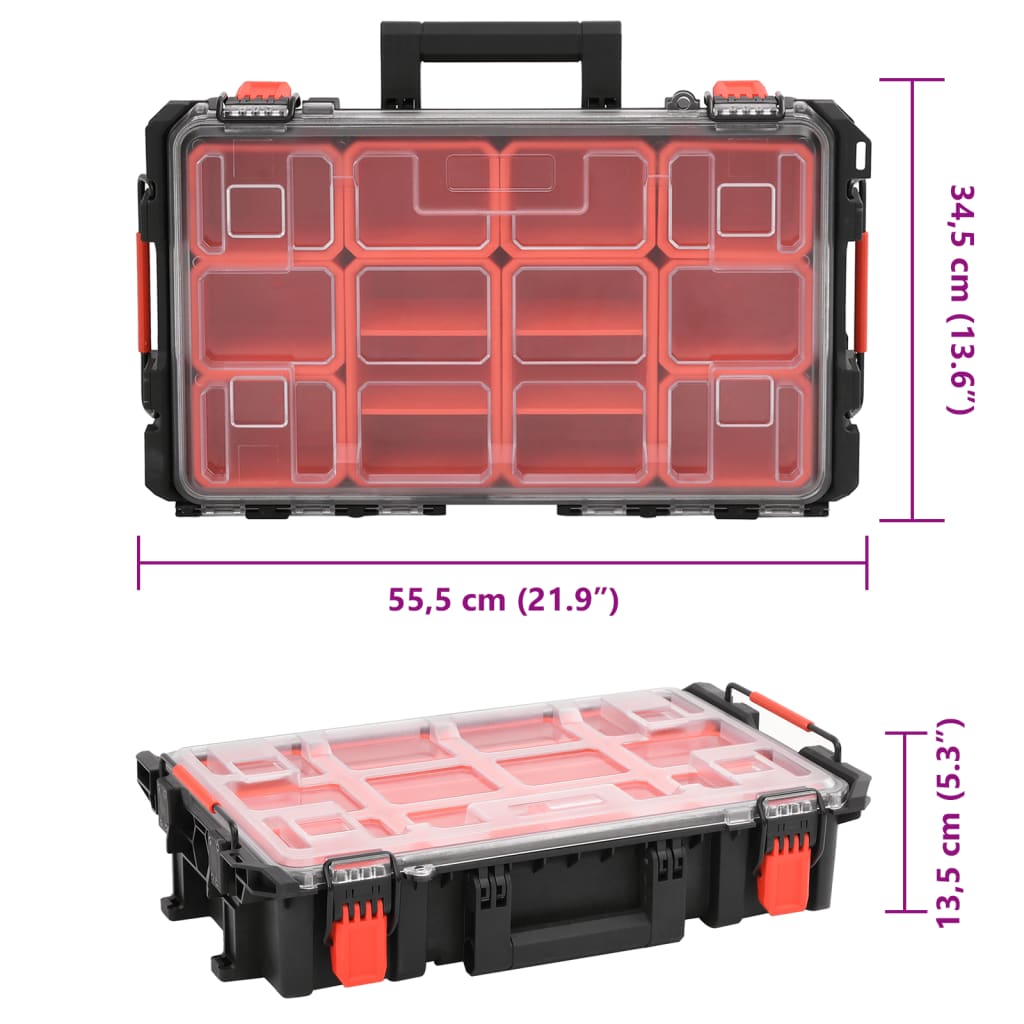 Prijenosni kovčeg crni 55,5x34,5x13,5 cm od PP-a