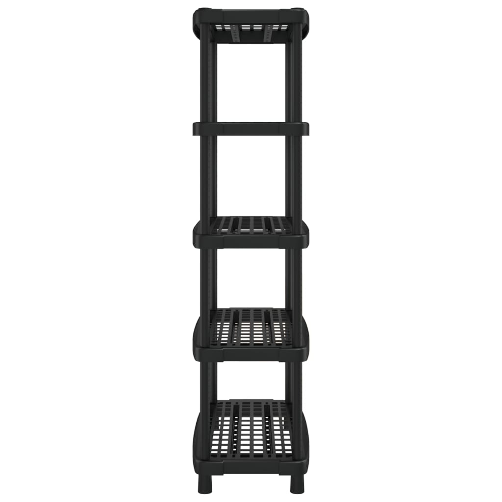 Police za pohranu s 5 razina crne 93,5x45,5x194,5 cm PP