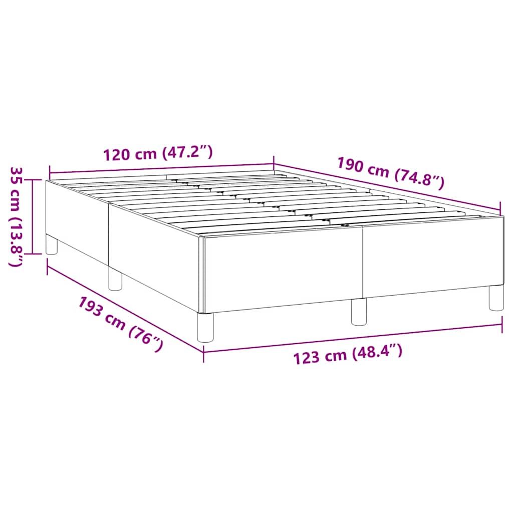 Okvir kreveta bez madraca smeđesivi 120x190cm tkanine