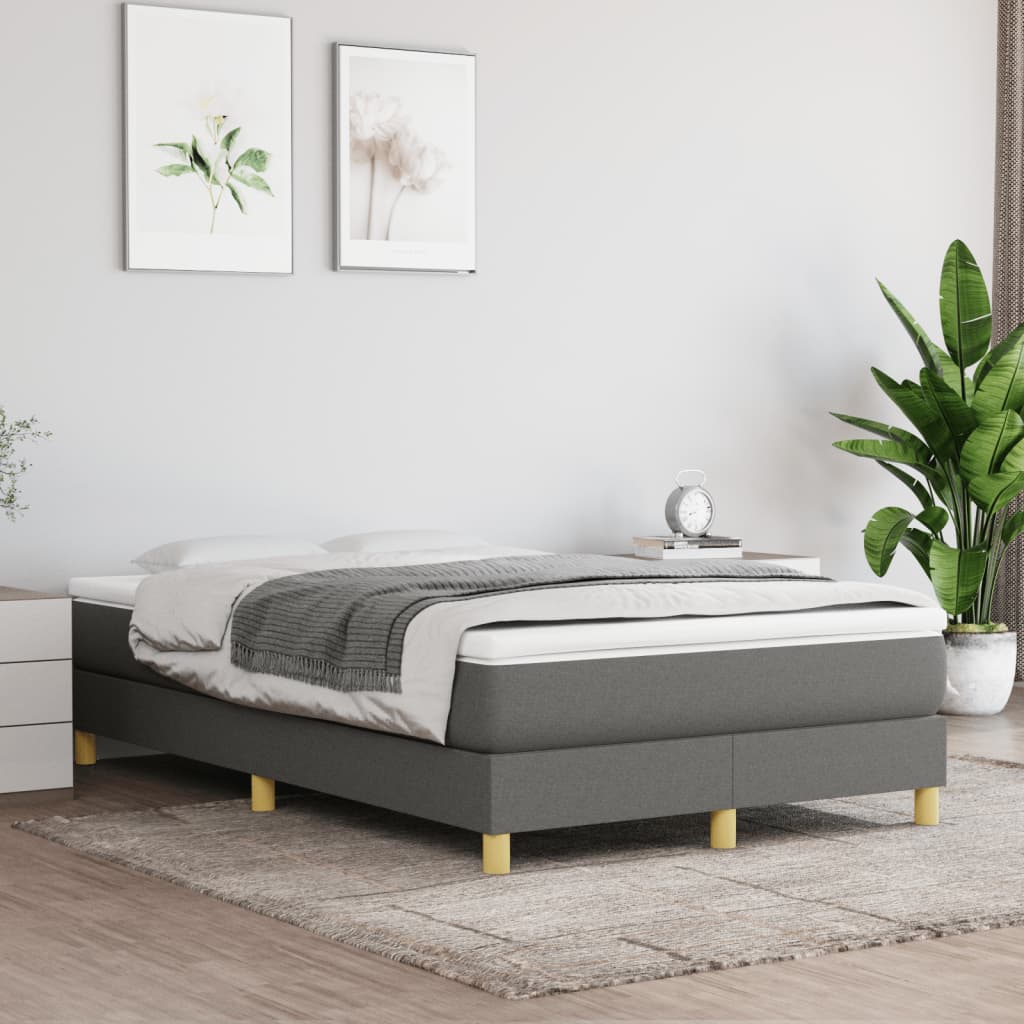 Krevet box spring s madracem tamnosivi 120 x 190 cm tkanina