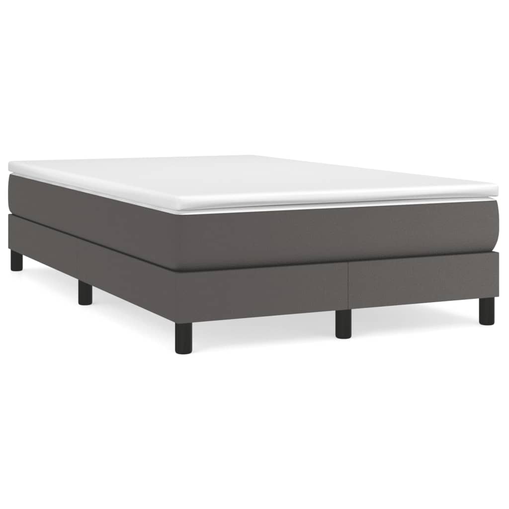 Krevet s oprugama i madracem sivi 120x190 cm od umjetne kože