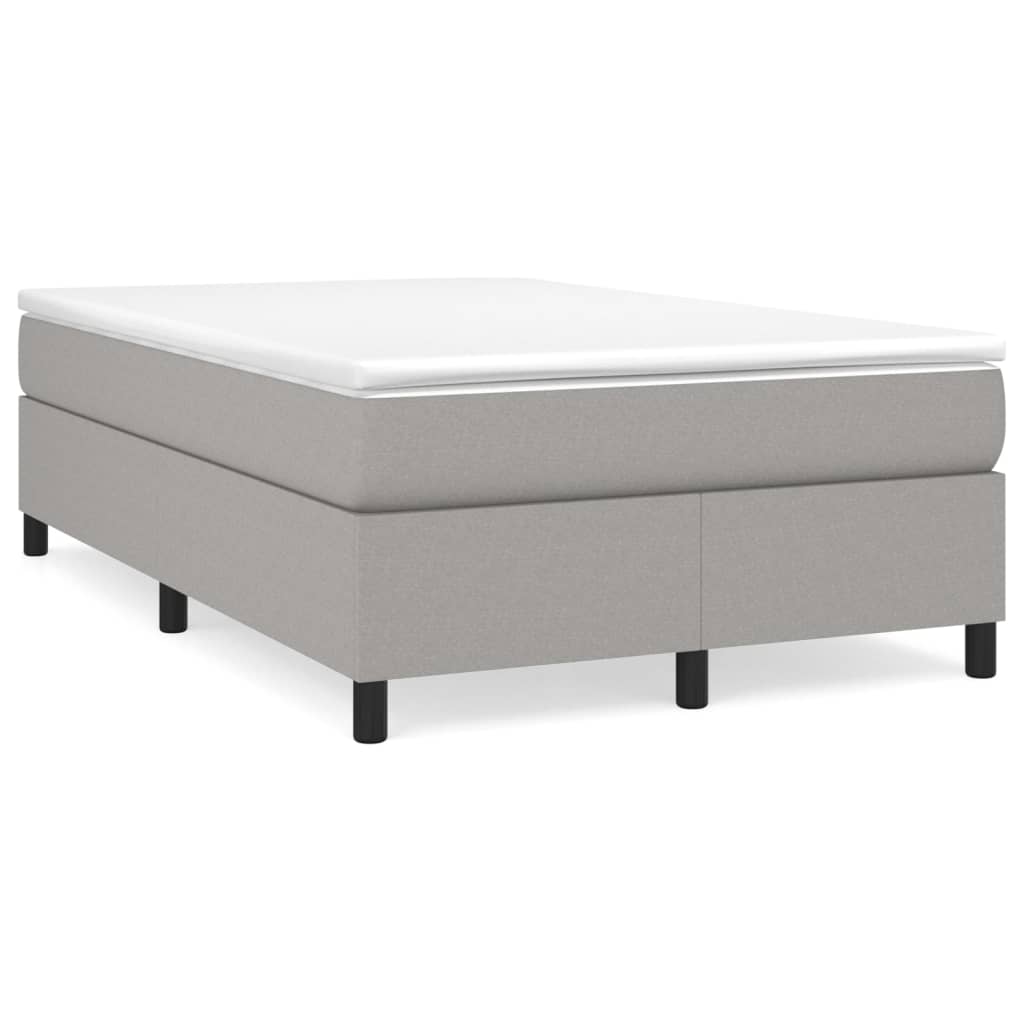 Krevet s oprugama i madracem svjetlosivi 120x190 cm od tkanine