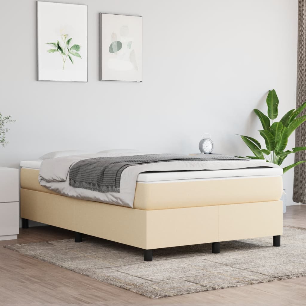 Krevet box spring s madracem krem 120 x 190 cm od tkanine