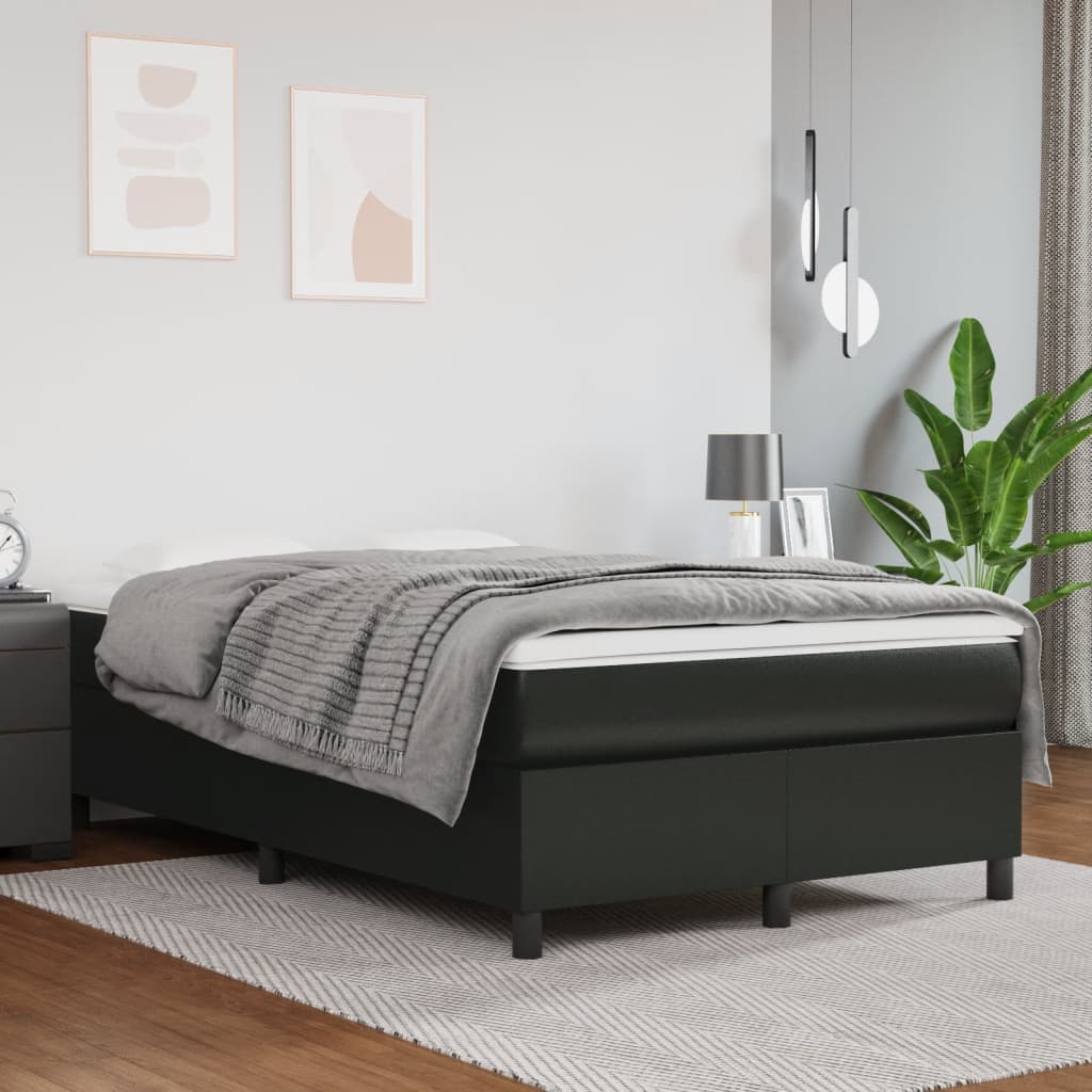 Krevet s oprugama i madracem crni 120x190 cm od umjetne kože