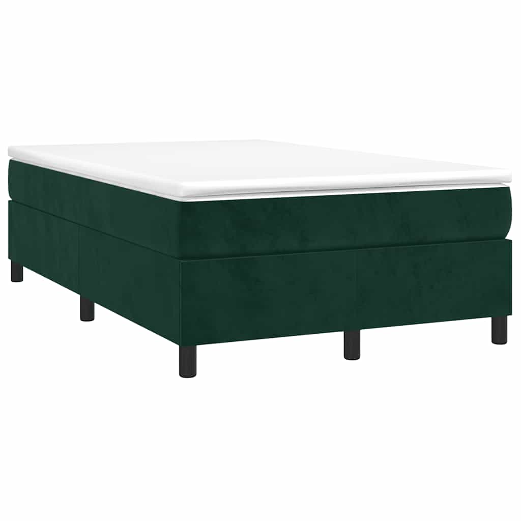 Krevet box spring s madracem tamnozeleni 120x190 cm baršunasti