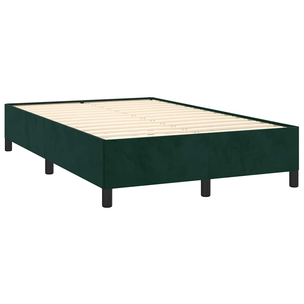 Krevet box spring s madracem tamnozeleni 120x190 cm baršunasti