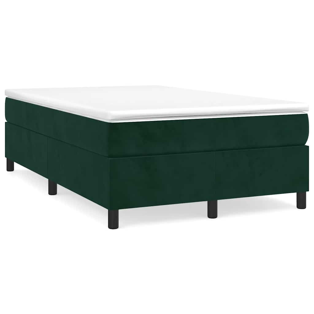 Krevet box spring s madracem tamnozeleni 120x190 cm baršunasti