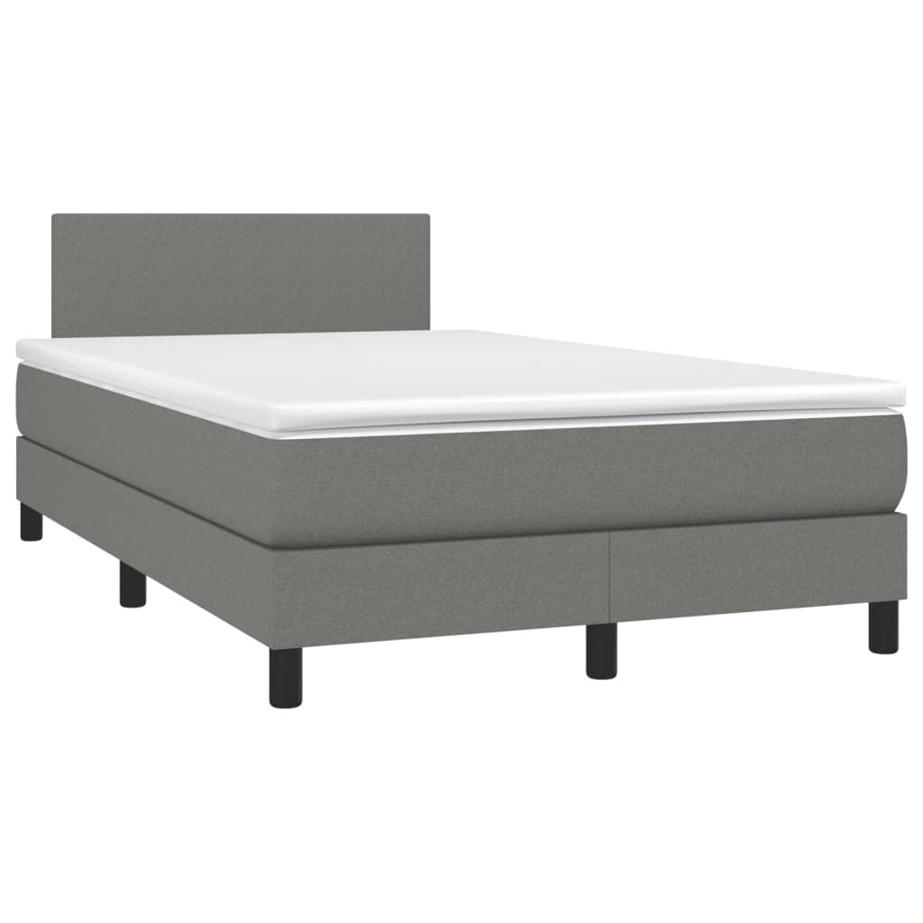 Krevet box spring s madracem tamnosivi 120 x 190 cm tkanina