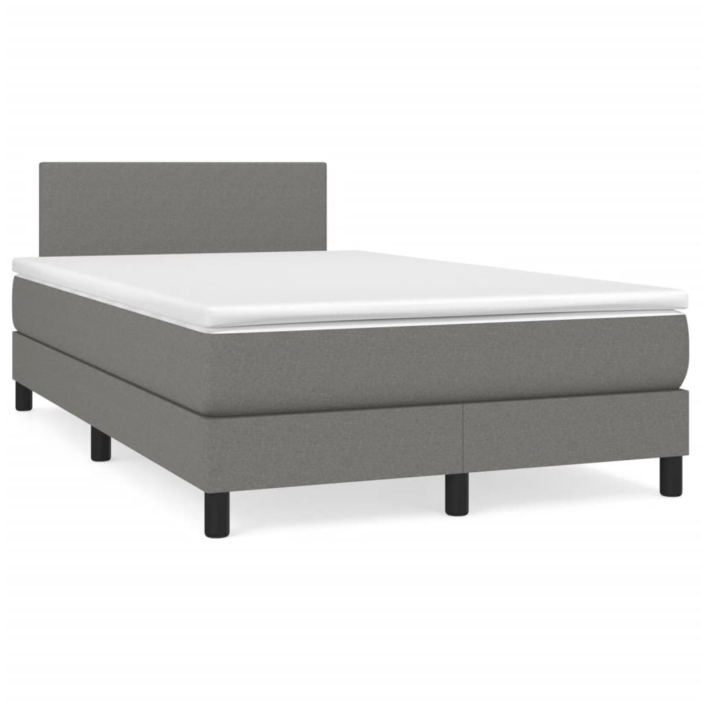 Krevet box spring s madracem tamnosivi 120 x 190 cm tkanina