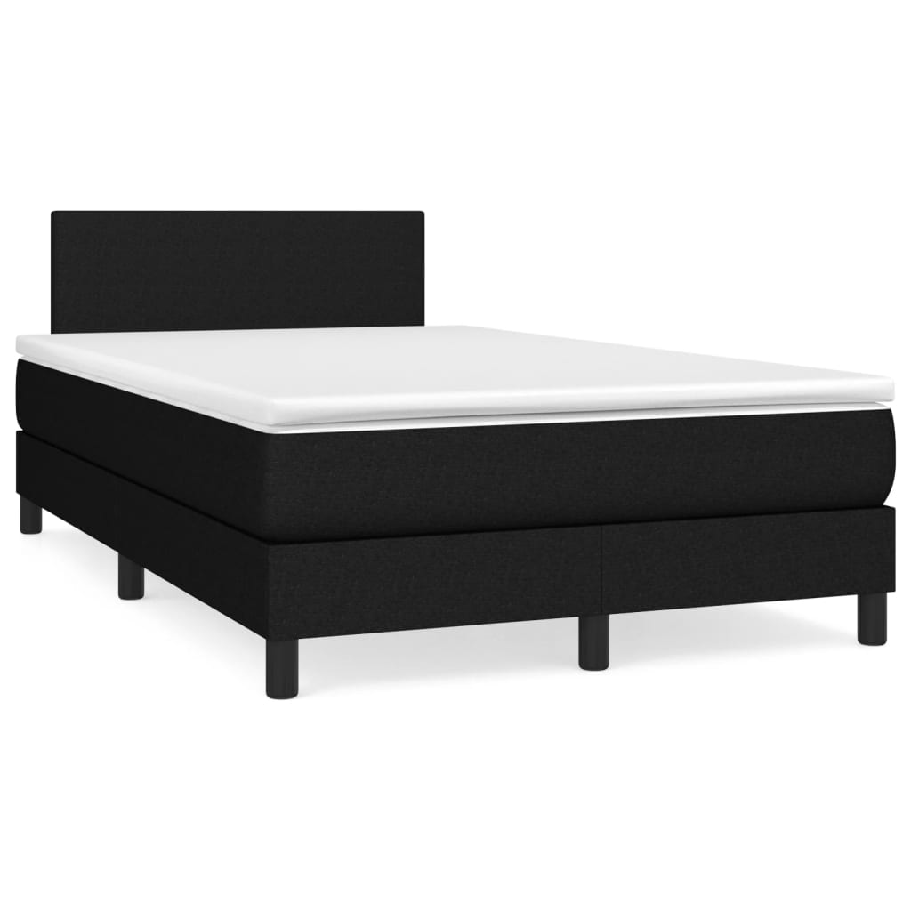 Krevet box spring s madracem crni 120 x 190 cm od tkanine