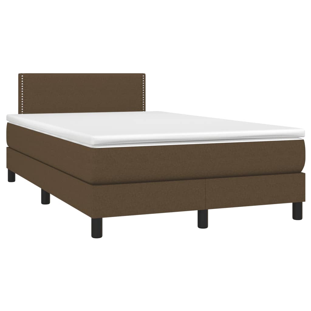 Krevet box spring s madracem tamnosmeđi 120 x 190 cm od tkanine