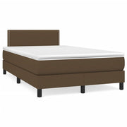 Krevet box spring s madracem tamnosmeđi 120 x 190 cm od tkanine