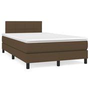 Krevet box spring s madracem tamnosmeđi 120 x 190 cm od tkanine