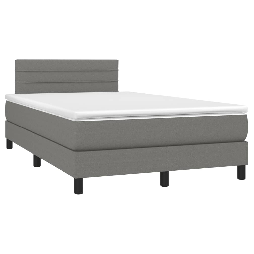 Krevet box spring s madracem tamnosivi 120 x 190 cm tkanina