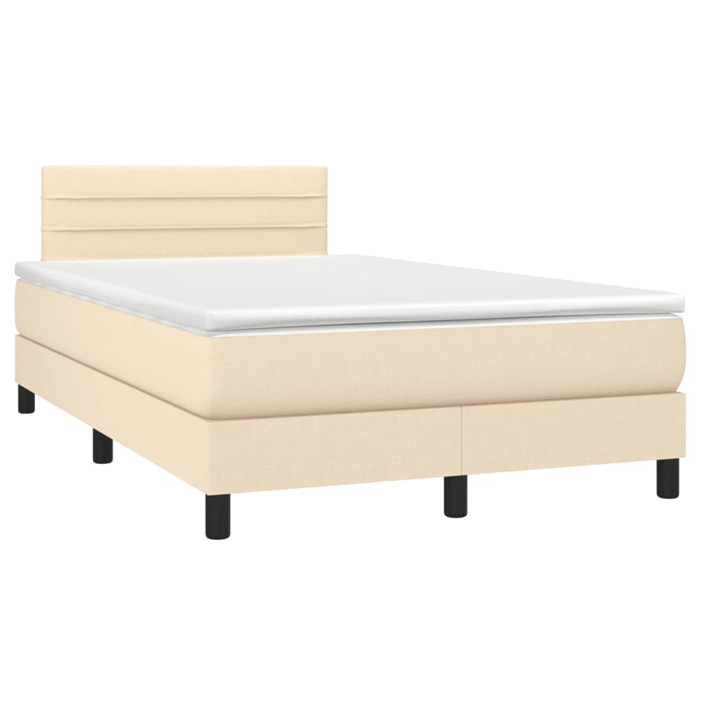 Krevet box spring s madracem krem 120 x 190 cm od tkanine