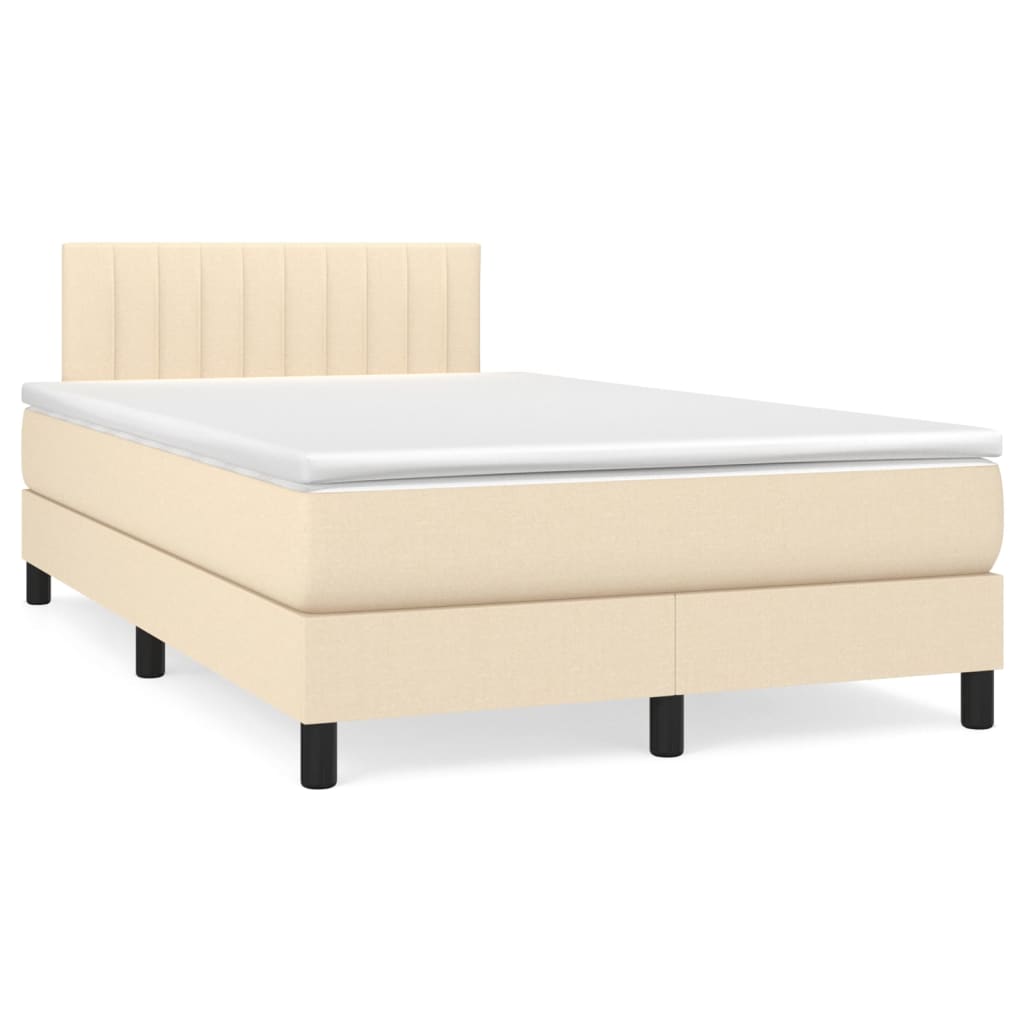 Krevet box spring s madracem krem 120 x 190 cm od tkanine