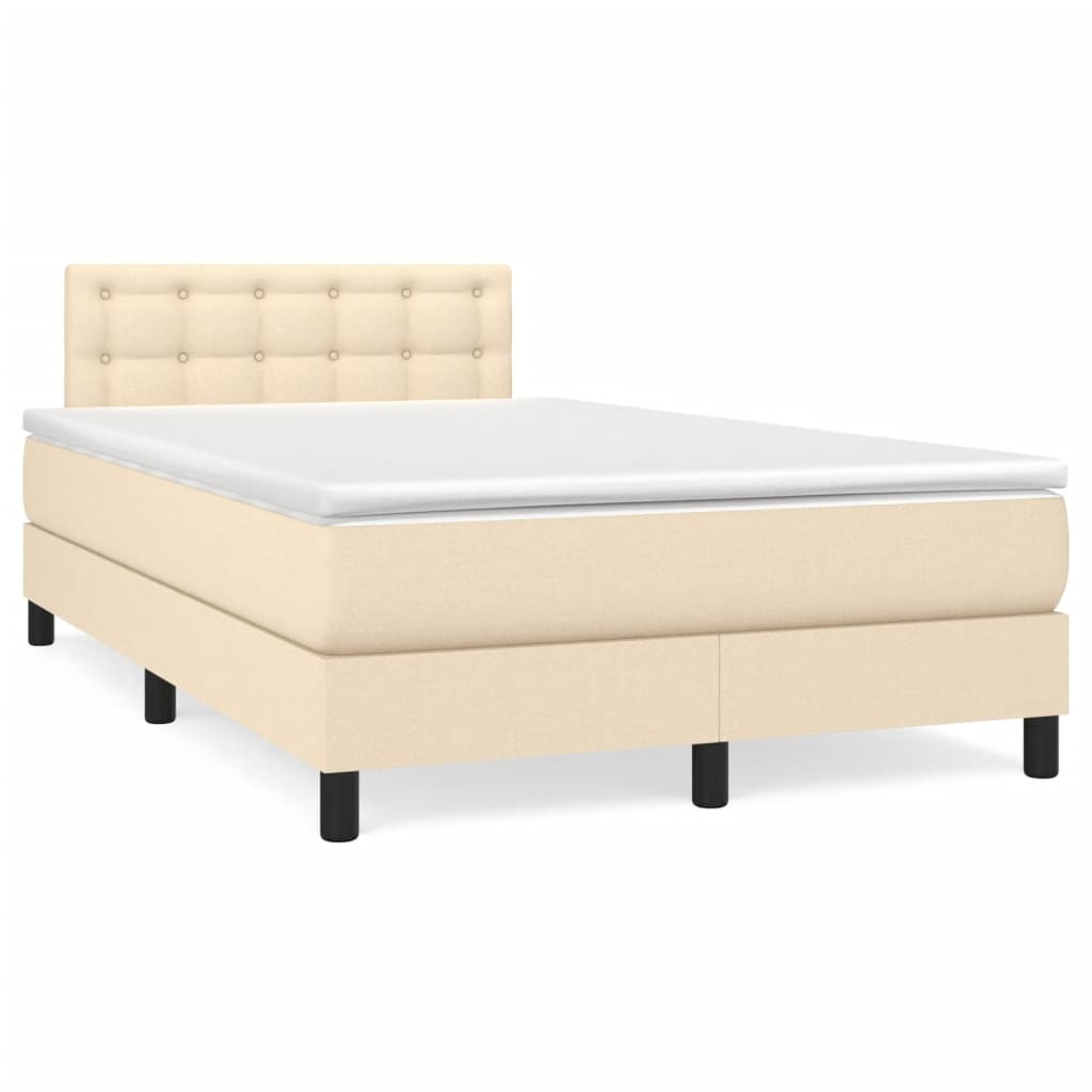 Krevet box spring s madracem krem 120 x 190 cm od tkanine
