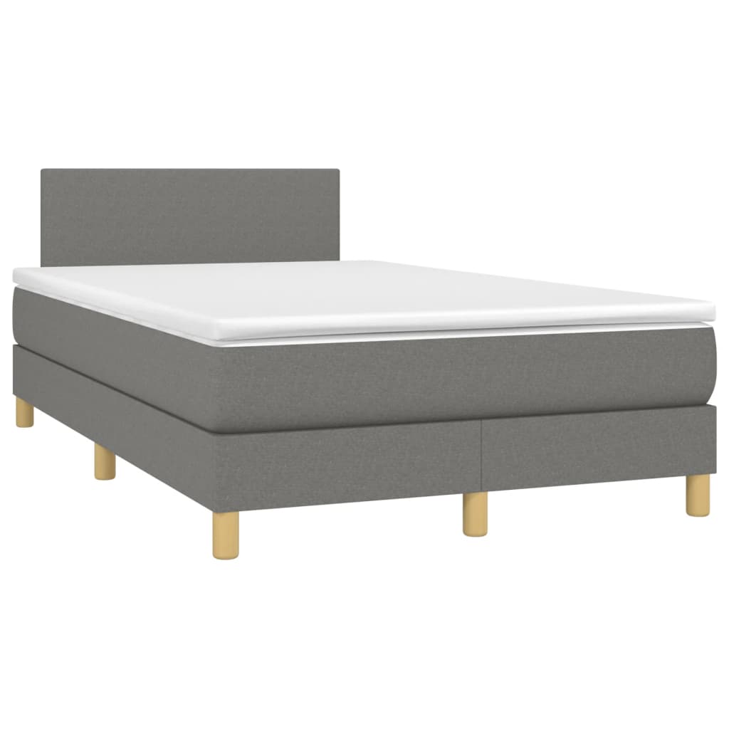 Krevet box spring s madracem tamnosivi 120 x 190 cm tkanina
