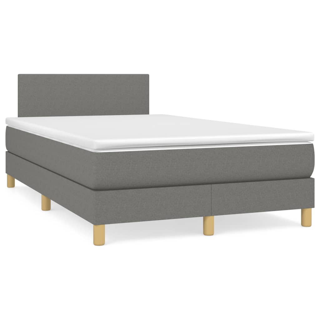 Krevet box spring s madracem tamnosivi 120 x 190 cm tkanina