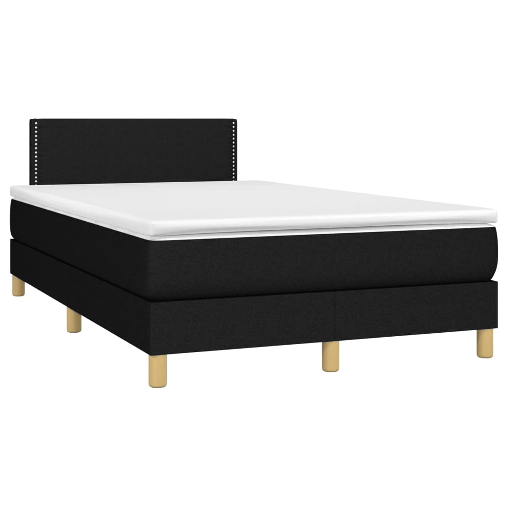 Krevet box spring s madracem crni 120 x 190 cm od tkanine