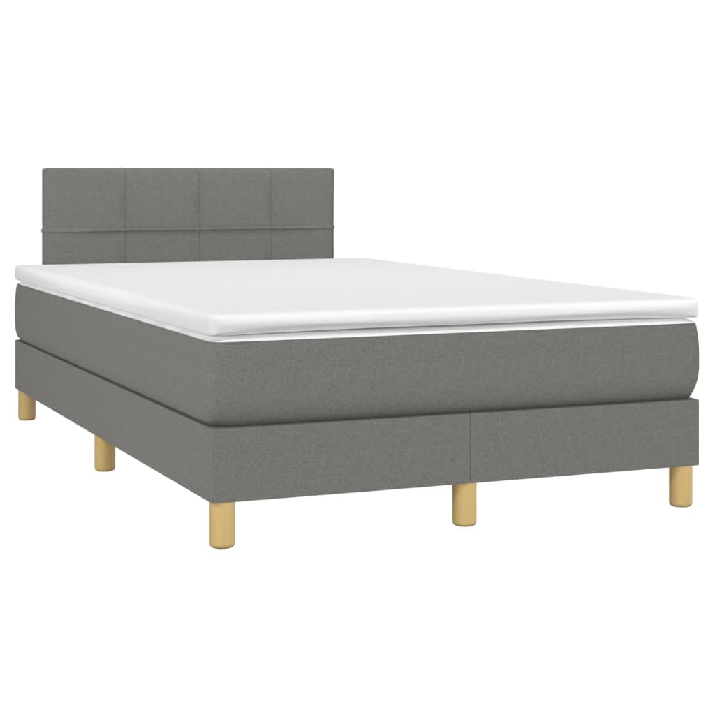 Krevet box spring s madracem tamnosivi 120 x 190 cm tkanina