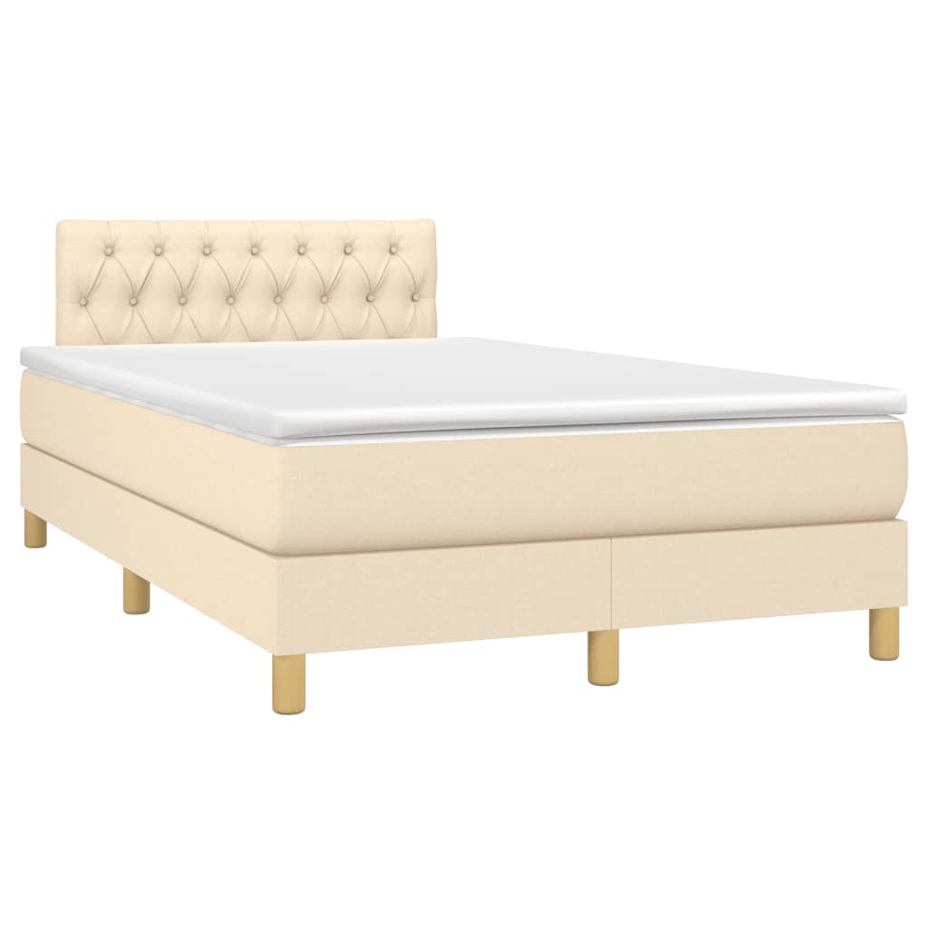 Krevet box spring s madracem krem 120 x 190 cm od tkanine