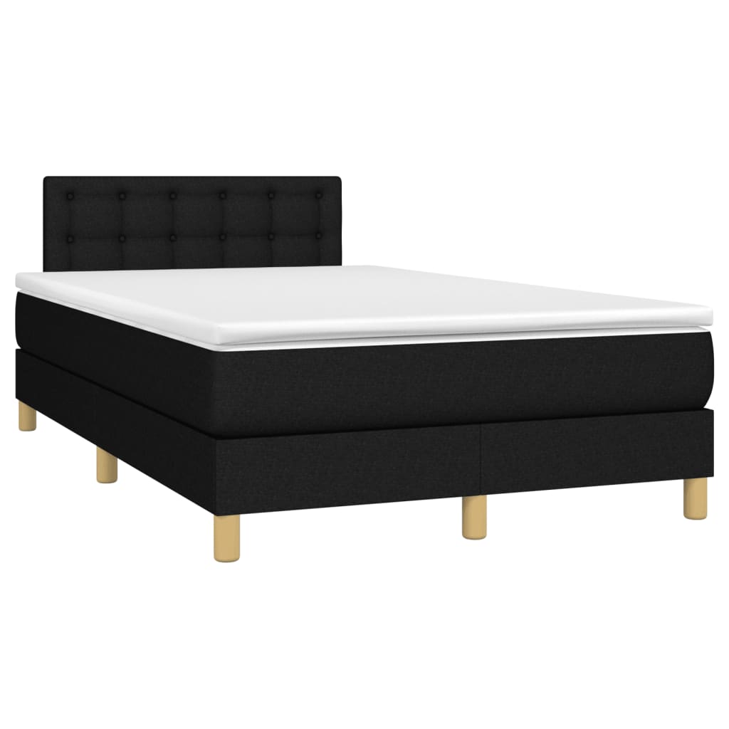 Krevet box spring s madracem crni 120 x 190 cm od tkanine
