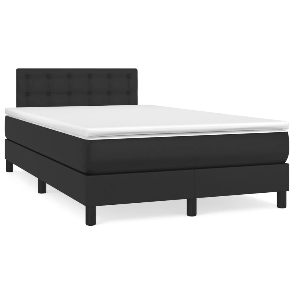 Krevet s oprugama i madracem crni 120x190 cm od umjetne kože