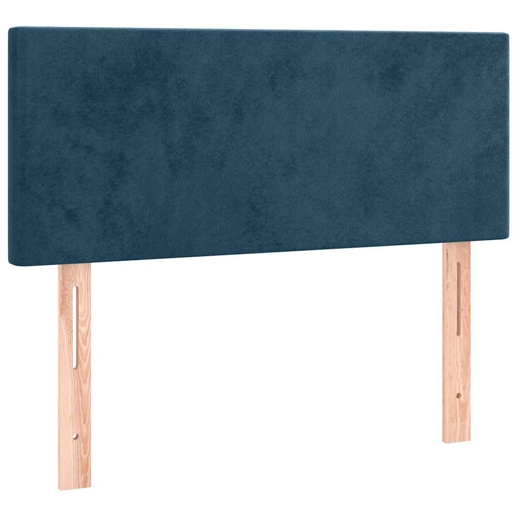 Krevet s oprugama i madracem tamnoplavi 120 x 190 cm baršun
