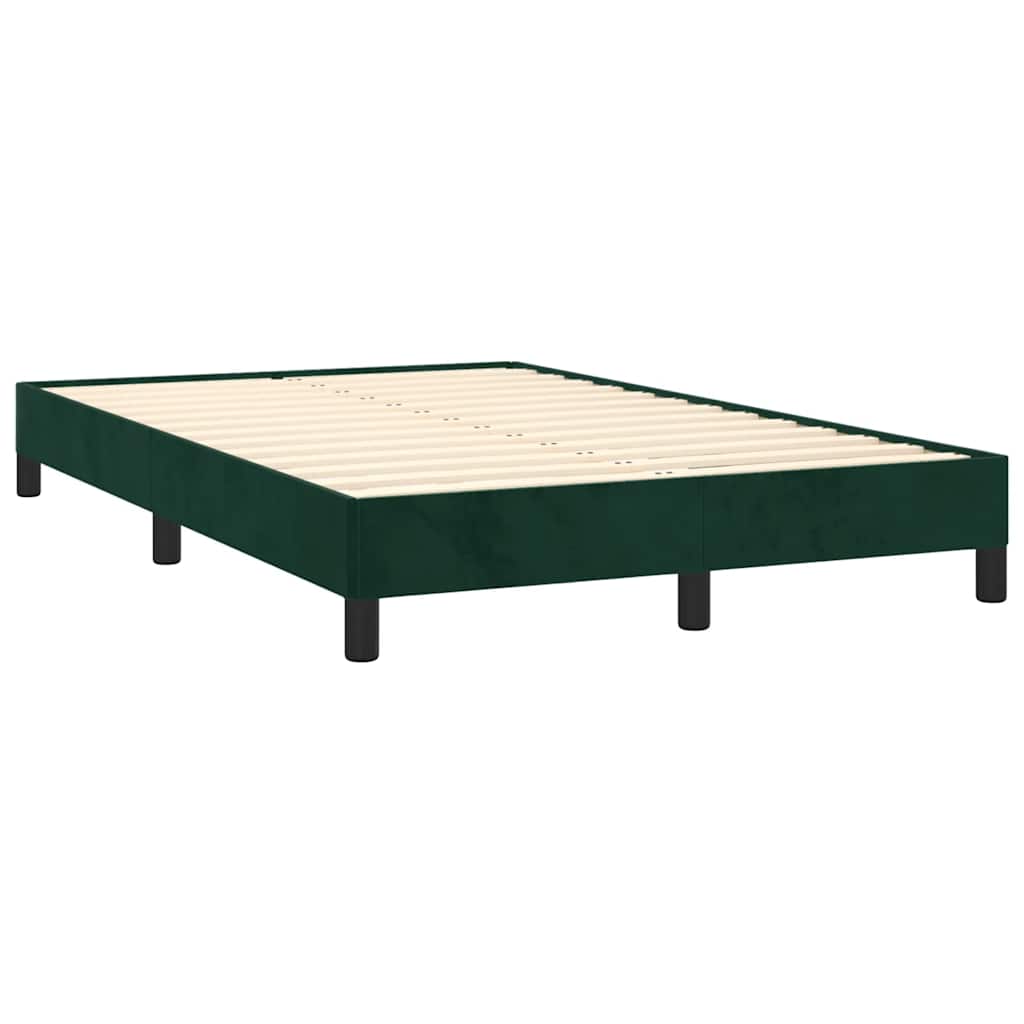 Krevet box spring s madracem tamnozeleni 120x190 cm baršunasti