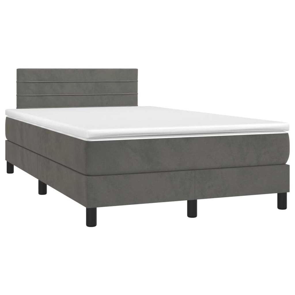 Krevet box spring s madracem tamnosivi 120 x 190 cm baršun