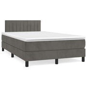 Krevet box spring s madracem tamnosivi 120 x 190 cm baršun